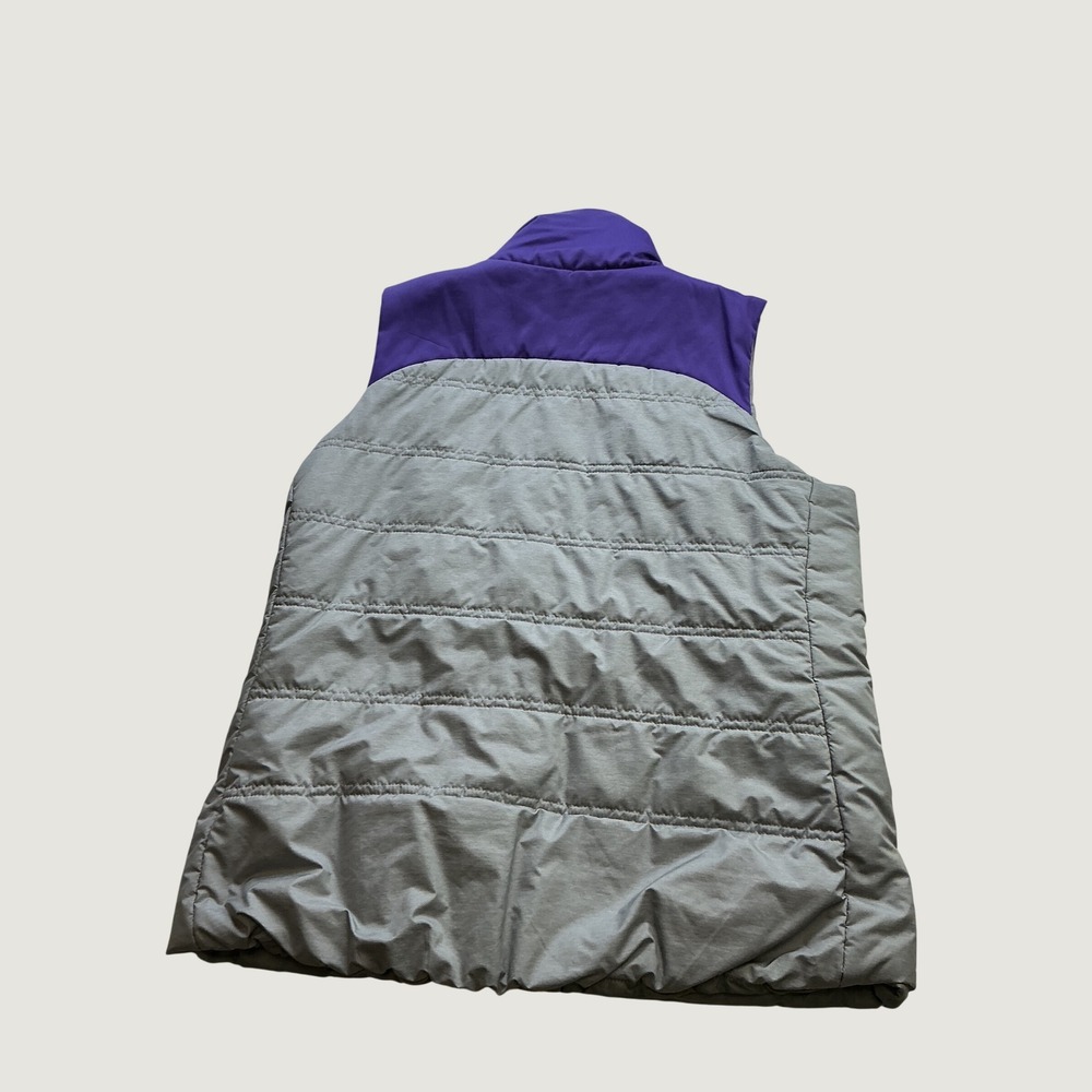 Nike Womens Puffer Vest Grey Purple Colorblock Quilted Full Zip Size Large - Picture 3 of 8